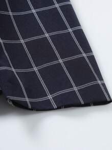 Manfinity Homme Áo cộc tay Nam Sọc ca rô Công việc - Màu xanh hải quân - Xem 3
