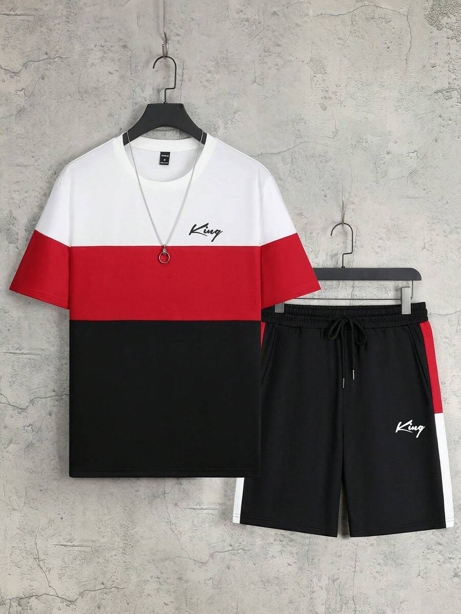 Manfinity Homme Bộ hai mảnh Nam Dây kéo Khối Màu Giải trí - Nhiều màu - Xem 1