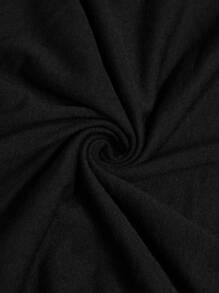 Manfinity Homme Men Letter Graphic Contrast Trim Tee - Black - View 5