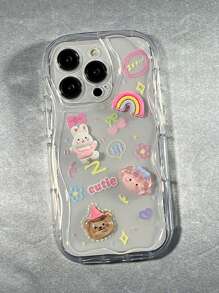 Bunny Rainbow Summer Rabbit Decor Anti-Fall Phone Case Compatible With IPhone 15/15Pro/15Plus/15Promax - Multicolor - View 2