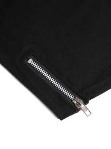 Manfinity Homme Men Letter Graphic Contrast Trim Tee - Black - View 7