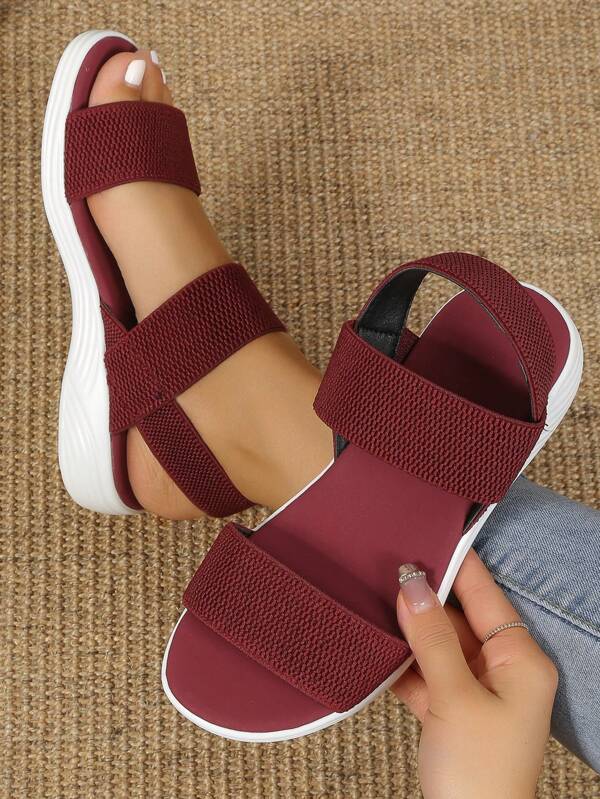 Women's Open Toe Elastic Band Slip-On Fashion Roman Sport Sandals