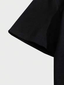 ROMWE MEN Street Life Tops Nam Lá thư Loại bướm Đường phố - màu đen - Xem 3