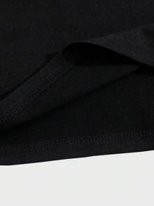 ROMWE MEN Street Life Tops Nam Lá thư Loại bướm Đường phố - màu đen - Xem 4