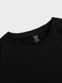 ROMWE MEN Street Life Tops Nam Lá thư Loại bướm Đường phố - màu đen - Xem 5