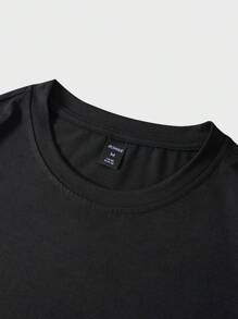 ROMWE MEN Goth Nam 2 trong 1 Slogan Áo thun họa tiết hoạt hình, trường học - màu đen - Xem 5