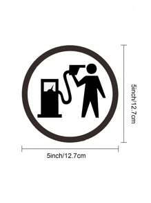 1張車油箱貼紙 - 黑色 - 查看 3