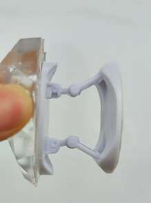 Heart Decor Clear Phone Case With Stand-Out Holder - White - View 3