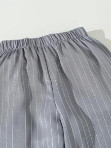 SHEIN Boys Vertical Striped Waistcoat & Pants & Shirt Set - Multicolor - View 5