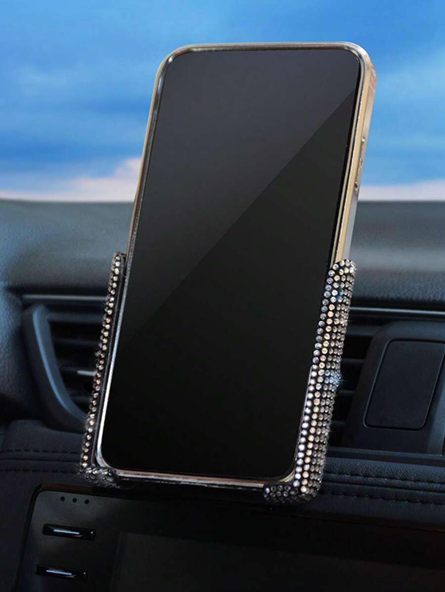 1pc Rhinestone Decor Car Phone Holder