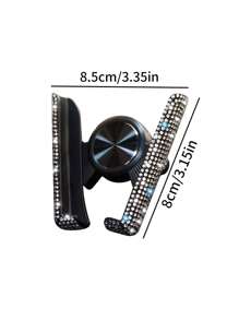 1pc Rhinestone Decor Car Phone Holder - Silver - View 4
