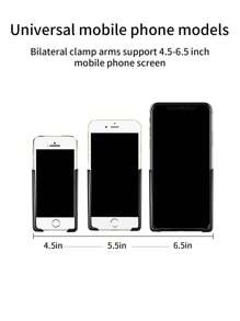 1pc Rhinestone Decor Car Phone Holder - Silver - View 5