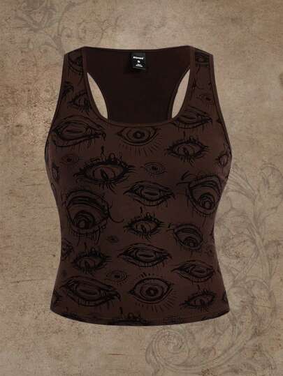 Fairycore Top tank con estampado de ojo