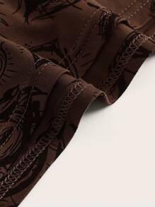 ROMWE Fairycore Áo khoác và áo lót dành cho xe tăng nữ Con số Giải trí - Màu nâu Sô-cô-la - Xem 4