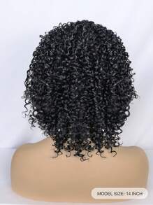 Phi Kinky Bộ Tóc Giả Xoăn Có Nổ Dành Cho Nữ Tóc Tổng Hợp Chiều Dài Trung Bình Xoắn Ốc Xoăn Tóc Giả Dành Cho Tiệc Hàng Ngày Sử Dụng & 1 Bộ Tóc Giả Bộ Đội - màu đen - Xem 2
