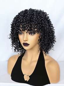 Phi Kinky Bộ Tóc Giả Xoăn Có Nổ Dành Cho Nữ Tóc Tổng Hợp Chiều Dài Trung Bình Xoắn Ốc Xoăn Tóc Giả Dành Cho Tiệc Hàng Ngày Sử Dụng & 1 Bộ Tóc Giả Bộ Đội - màu đen - Xem 5