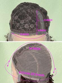 13 * 4 * 1 Phần chữ T Nâu Sợi tổng hợp Tóc giả phía trước Lace Ngắn Afro   Quăn Tối Nâu Ren Tóc giả Đối với phụ nữ - màu nâu - Xem 6