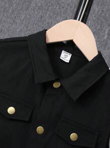 SHEIN 男童運動套裝功能性潮流背心和幹練迷彩印花短褲和清爽素色針織T恤3件套休閒夏裝