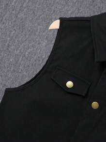 SHEIN 男童運動套裝功能性潮流背心和幹練迷彩印花短褲和清爽素色針織T恤3件套休閒夏裝