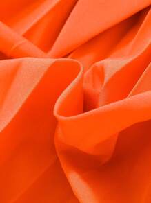 SHEIN 小女童百褶下擺腰帶吊帶洋裝 - 橘色 - 查看 7