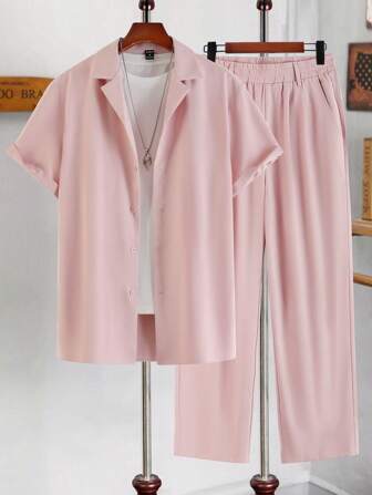 Guys Solid Shirt & Pants Without Tee