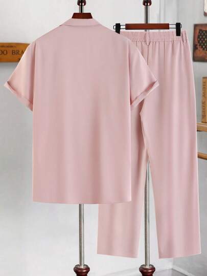 Guys Solid Shirt & Pants Without Tee