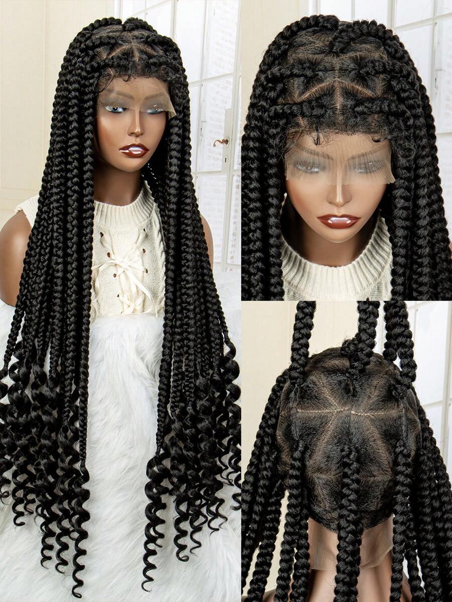 全蕾絲假髮合成蕾絲假髮 - 黑色 - 查看 1