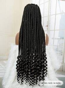 全蕾絲假髮合成蕾絲假髮 - 黑色 - 查看 6