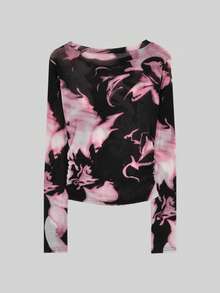 Letter Graphic Crop Tee - Pink - View 2