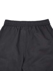 Manfinity Homme Men Flap Pocket Drawstring Waist Cargo Trousers - Black - View 5