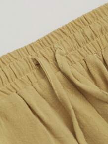 Dazy Designer Solid Tank Top & Split Hem Shorts,Women Two Pieces Sets