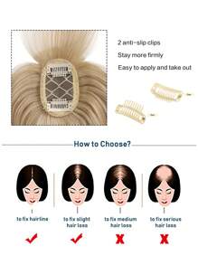 Sợi tổng hợp Kẹp Đầu tóc Tóc mái Tóc thẳng Tự nhiên Vô hình Thay thế Che phủ Trắng mảnh tóc - Nhiều màu - Xem 6