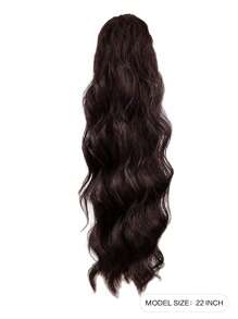 22 Inch Brown Wavy Ponytail Extension Synthetic Heat Resistant Wrap Around Ponytail Hairpiece For Women - Brown - View 2