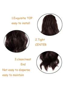 22 Inch Brown Wavy Ponytail Extension Synthetic Heat Resistant Wrap Around Ponytail Hairpiece For Women - Brown - View 3