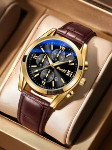 Poshi 黑色商務石英表 - 黑色 - 查看 4