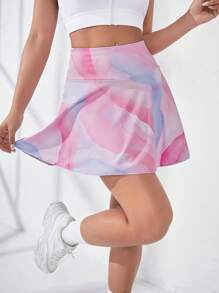 Tennis Girlish Chân Váy & Quần Skorts Thể thao Nữ Túi Cà vạt nhuộm - Màu Hồng baby - Xem 4