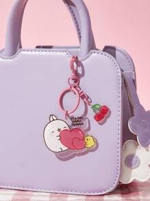 SHEIN X MOLANG Mujer 1 pieza Llavero con dibujos animados & con diseño de cereza dulce para vida diaria - Multicolor - Ver 2