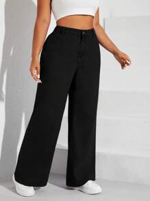 SHEIN ICON Plus High Waist Wide Leg Jeans