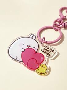 SHEIN X MOLANG Mujer 1 pieza Llavero con dibujos animados & con diseño de cereza dulce para vida diaria - Multicolor - Ver 3