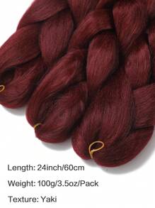 Phần mở rộng tóc bện tổng hợp 24 inch 1 gói Burgundy - Màu Đỏ Sâu - Xem 4