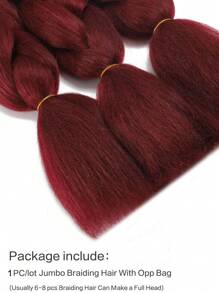 Phần mở rộng tóc bện tổng hợp 24 inch 1 gói Burgundy - Màu Đỏ Sâu - Xem 5