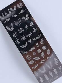 FULL BEAUTY Olive Leaf Flower Nail Art Stamping Plate Summer Fresh Stamp Stencil Printing Manicure Tool,Nail Supplies,Nail Tools,Nail Art Tools,Back To School,Nails,Nail Tools For Press On Nails