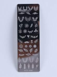 FULL BEAUTY Olive Leaf Flower Nail Art Stamping Plate Summer Fresh Stamp Stencil Printing Manicure Tool,Nail Supplies,Nail Tools,Nail Art Tools,Back To School,Nails,Nail Tools For Press On Nails