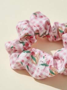 SHEIN X MOLANG 3入組女士卡通圖案時尚大腸髮圈適用於頭髮裝飾用品