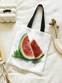 Bolsa de compra sandía patrón estilo universitario - Multicolor - Ver 4