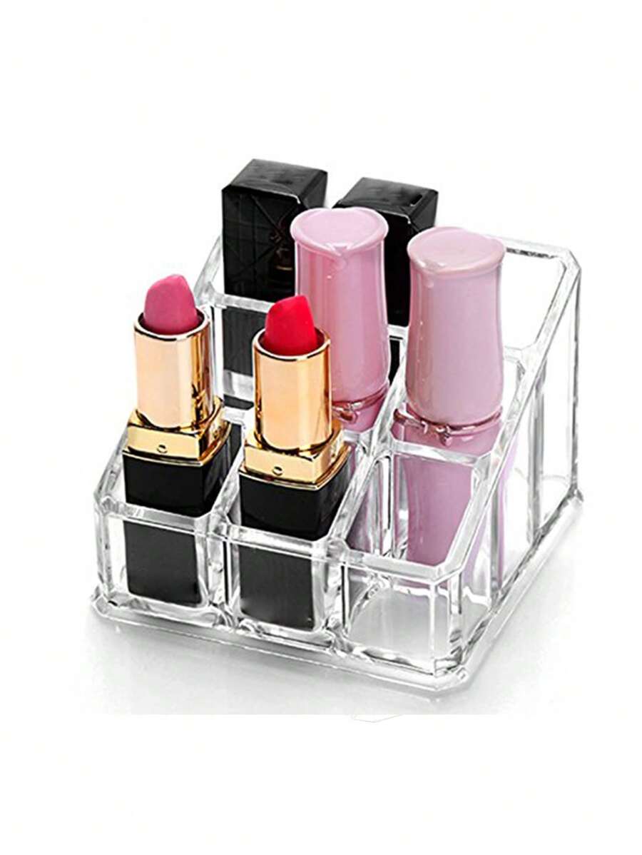 Son môi Hộp đựng , Son môi Giá đỡ , 9 dấu cách Acrylic Son môi Loại vỏ , Mỹ phẩm Trưng bày Các trường hợp Đối với Son môi - trắng - Xem 1