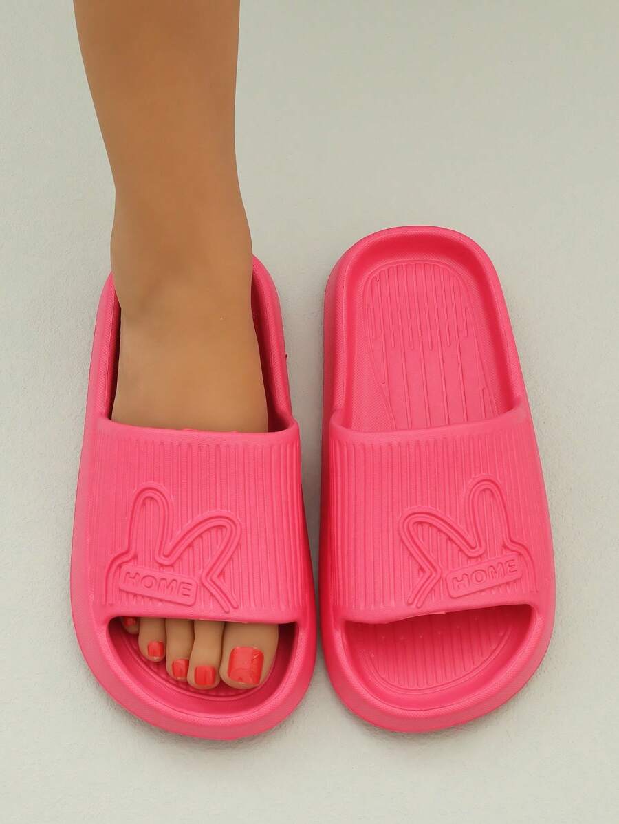 Giày trượt patin ngộ nghĩnh cho nữ, Dép EVA một quai họa tiết thỏ hoạt hình - Màu Hồng Tươi - Xem 1