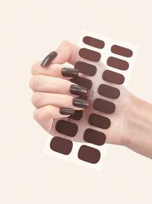 Khaka Đồng Màu Sơn Móng Tay Dải, 1 Tấm Móng Tay Nghệ Thuật Miếng Dán & 1 Dũa Móng Tay, bộ Dụng Cụ Làm Móng Tay Cho Nữ Cô Gái Dán Móng Tay DIY - màu nâu - Xem 1