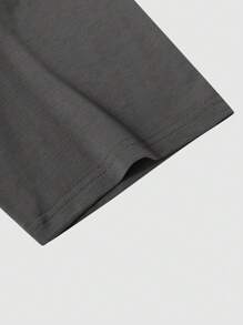 Manfinity Homme Áo thun & Áo lót Nam Thêu Lá thư Giải trí - Màu xám đen - Xem 4