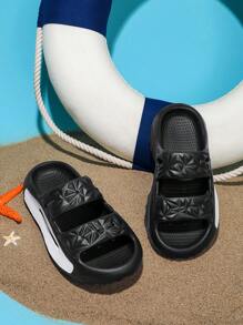 Chicos Zapatillas con textura con abertura anti deslizante minimalista para interior & exterior - Blanco - Ver 5